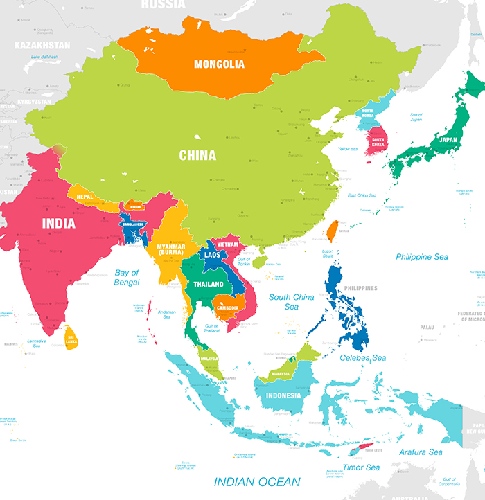 Asia United States Map Asian Studies Hofstra University